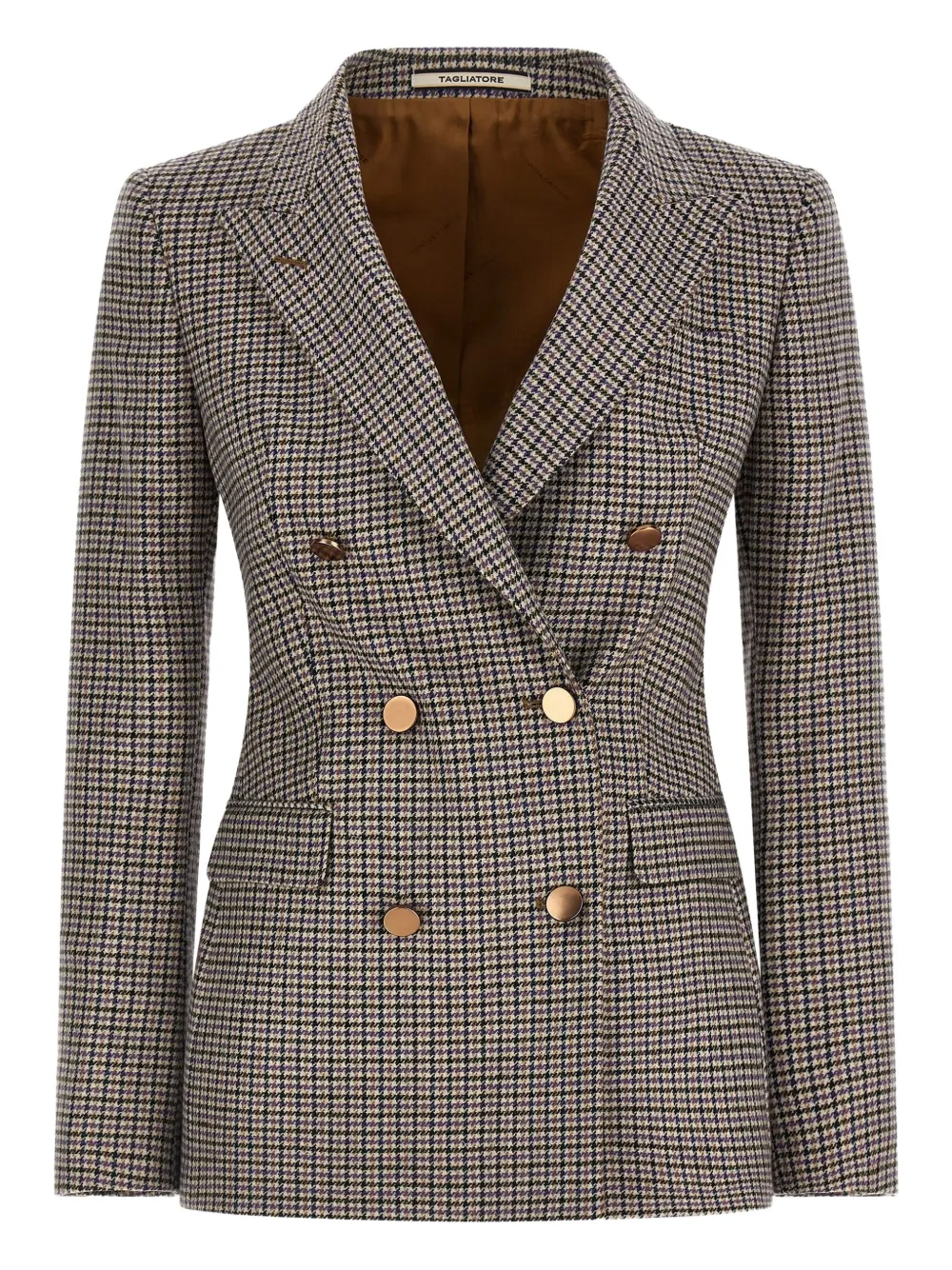 Tagliatore double-breasted houndstooth blazer | Purple | Image 1