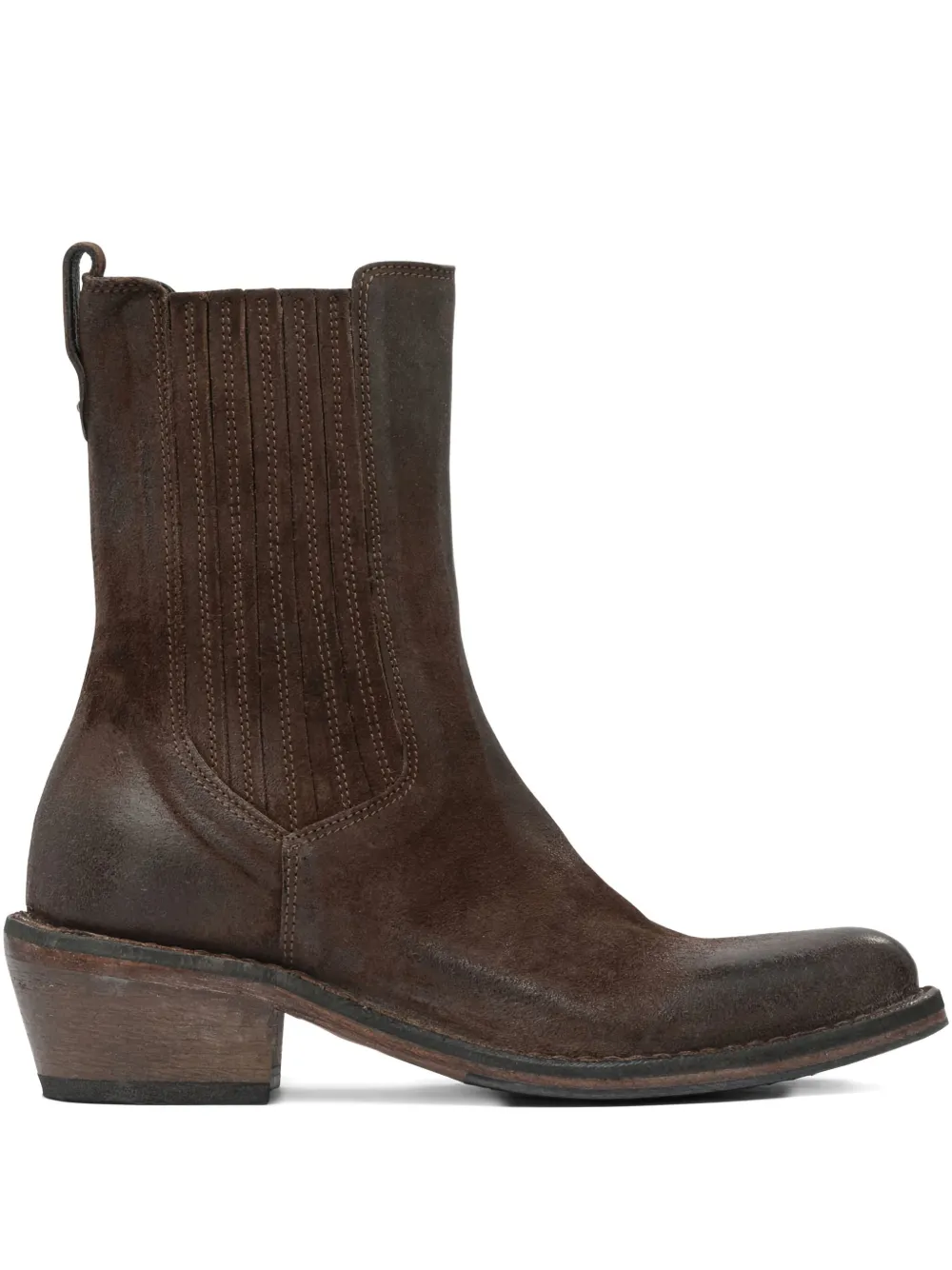 elastic-panel leather cowboy boots