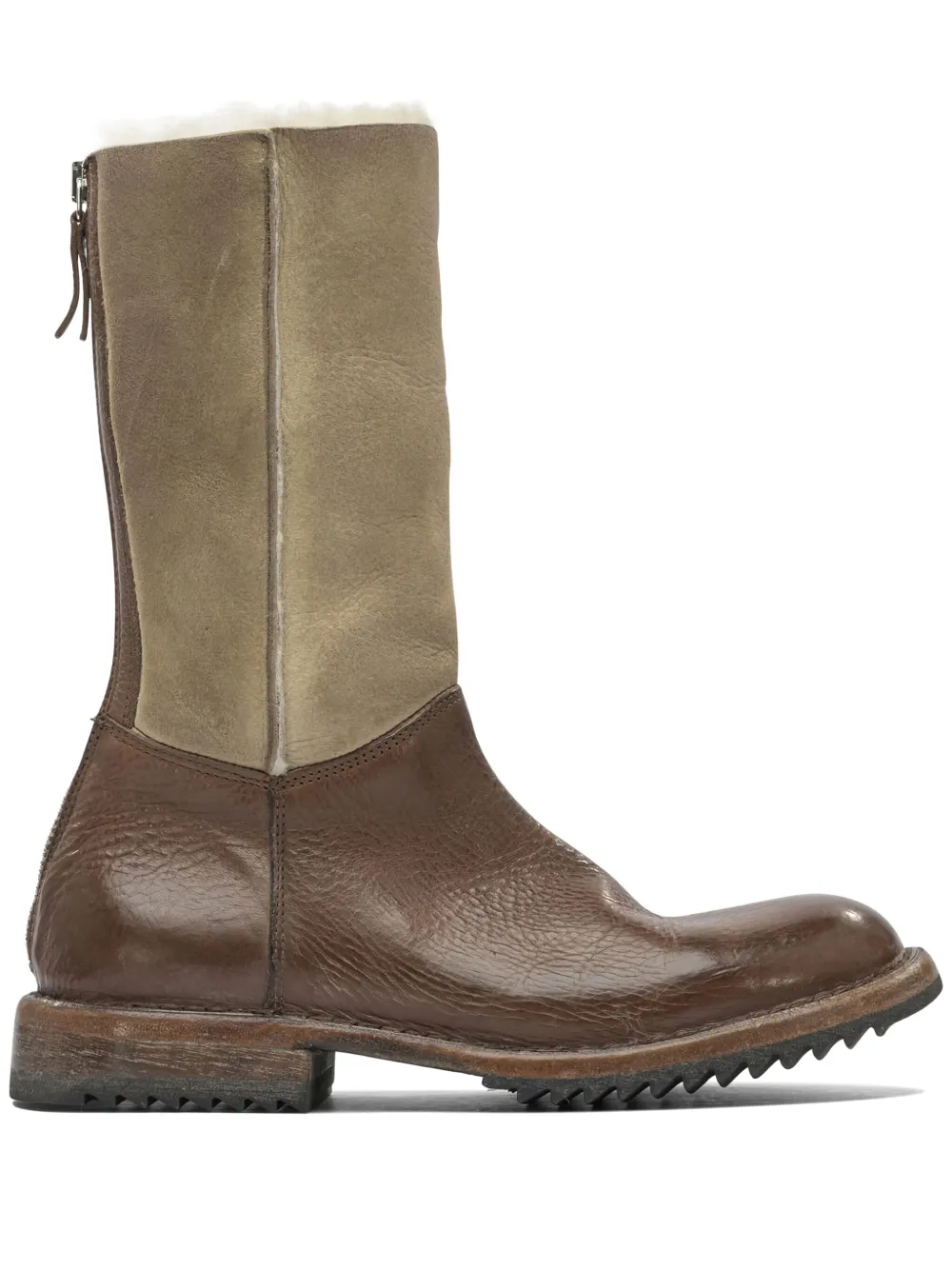 Moma leather zip-fastening mid-calf length boots Brown
