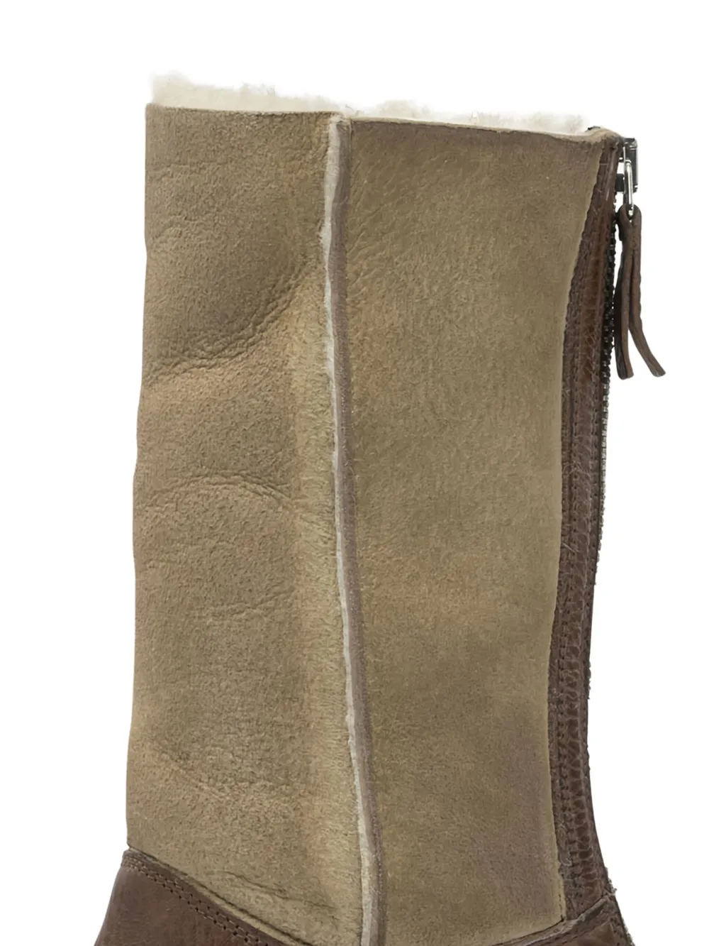 Moma leather zip-fastening mid-calf length boots Brown