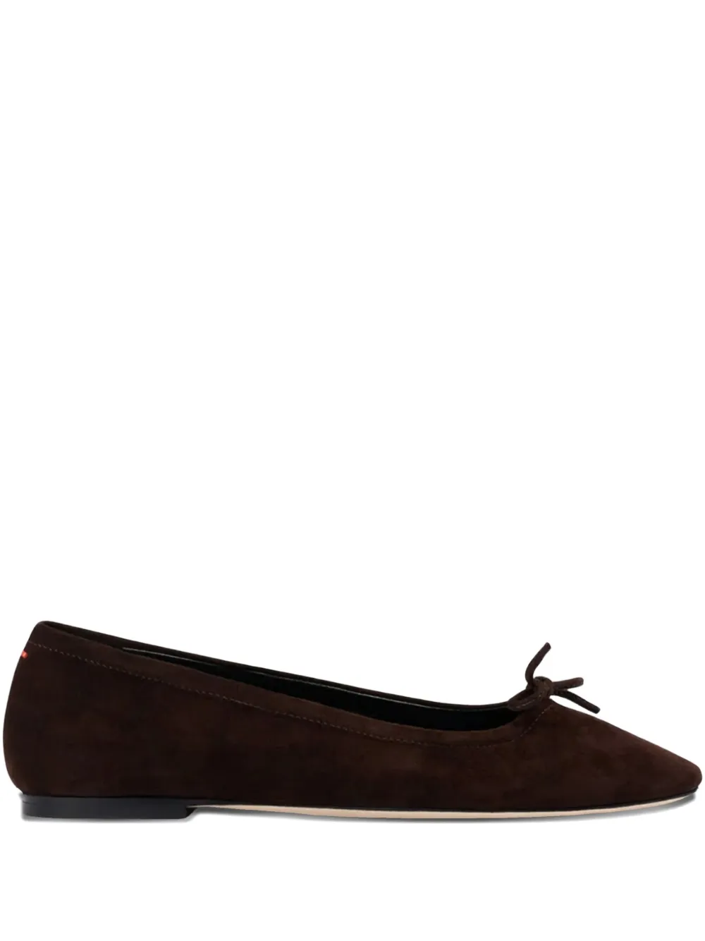 Aeyde bow suede ballet flats Bruin