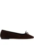 Aeyde bow suede ballet flats - Brown