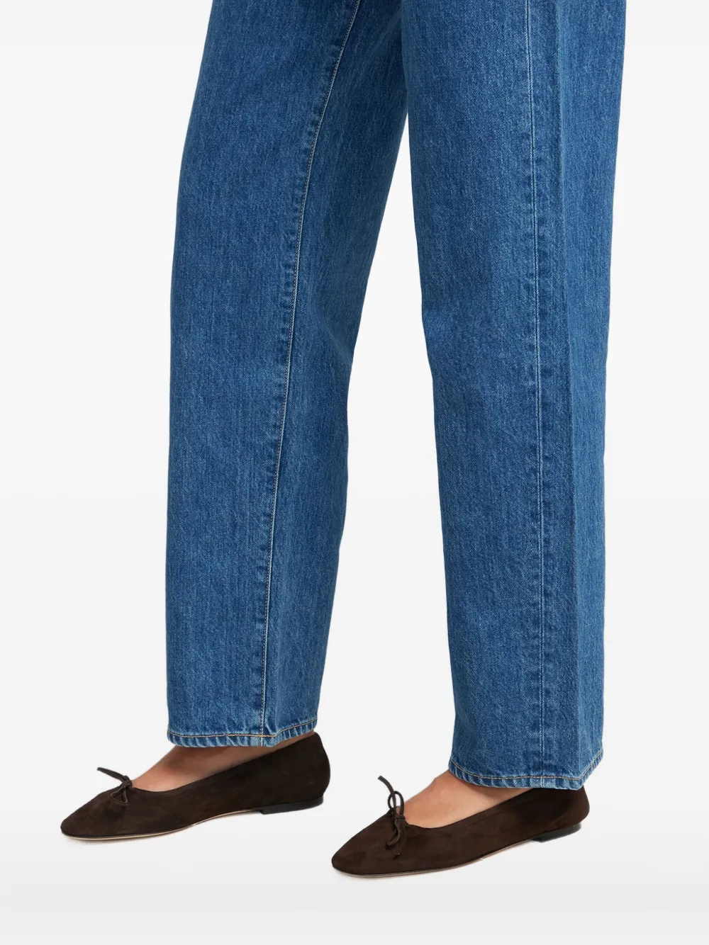 Aeyde bow suede ballet flats - Bruin