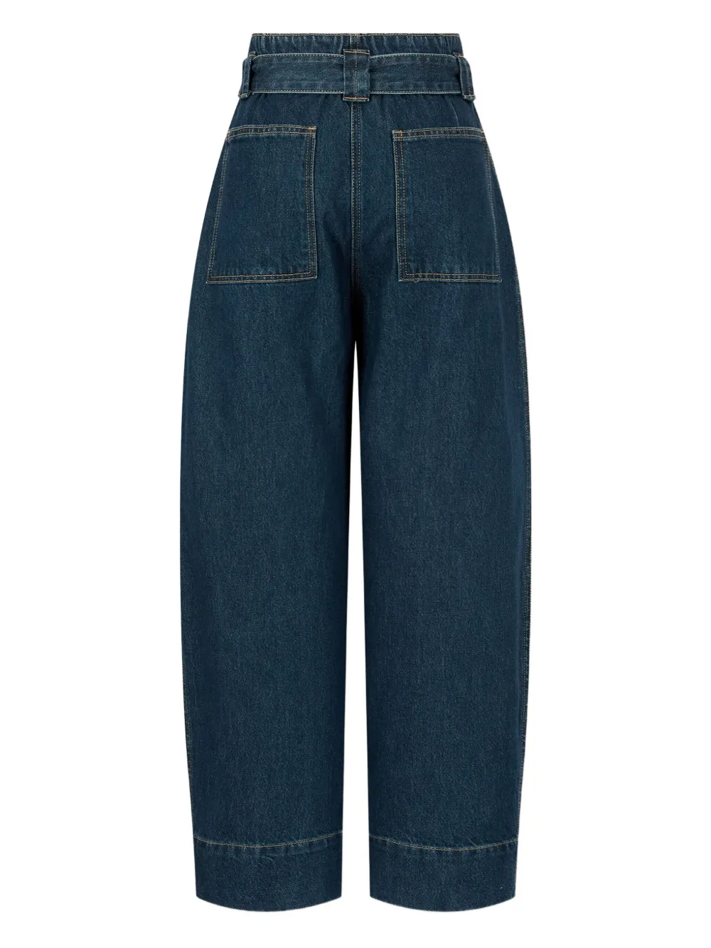 STUDIO TOMBOY belted panelled denim trousers - Blauw