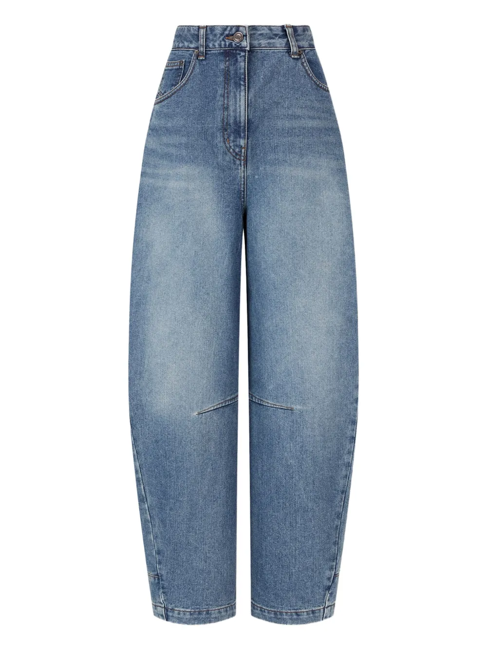 adjustable-back tapered jeans