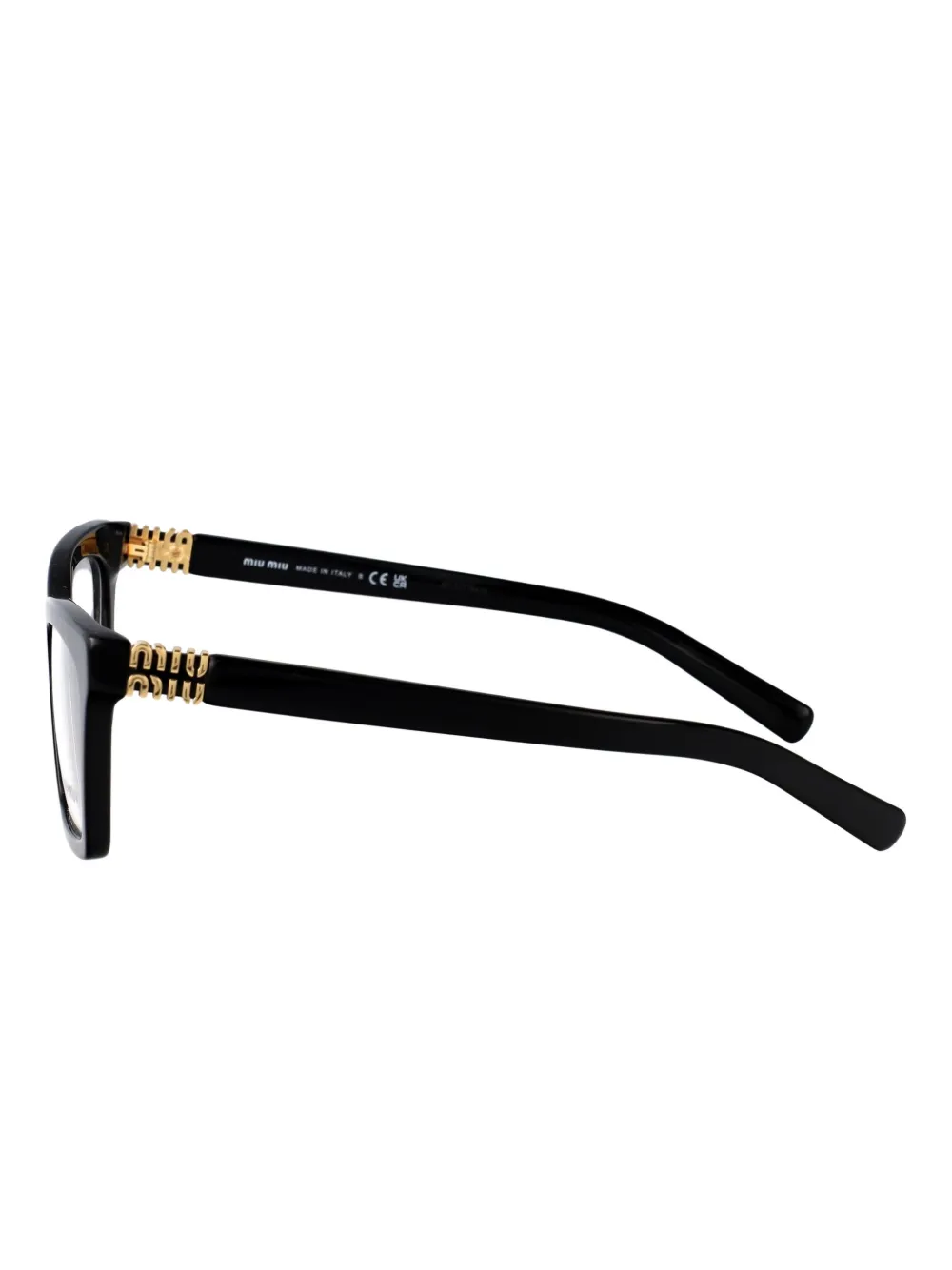 Miu Eyewear Bril met rechthoekig montuur Zwart