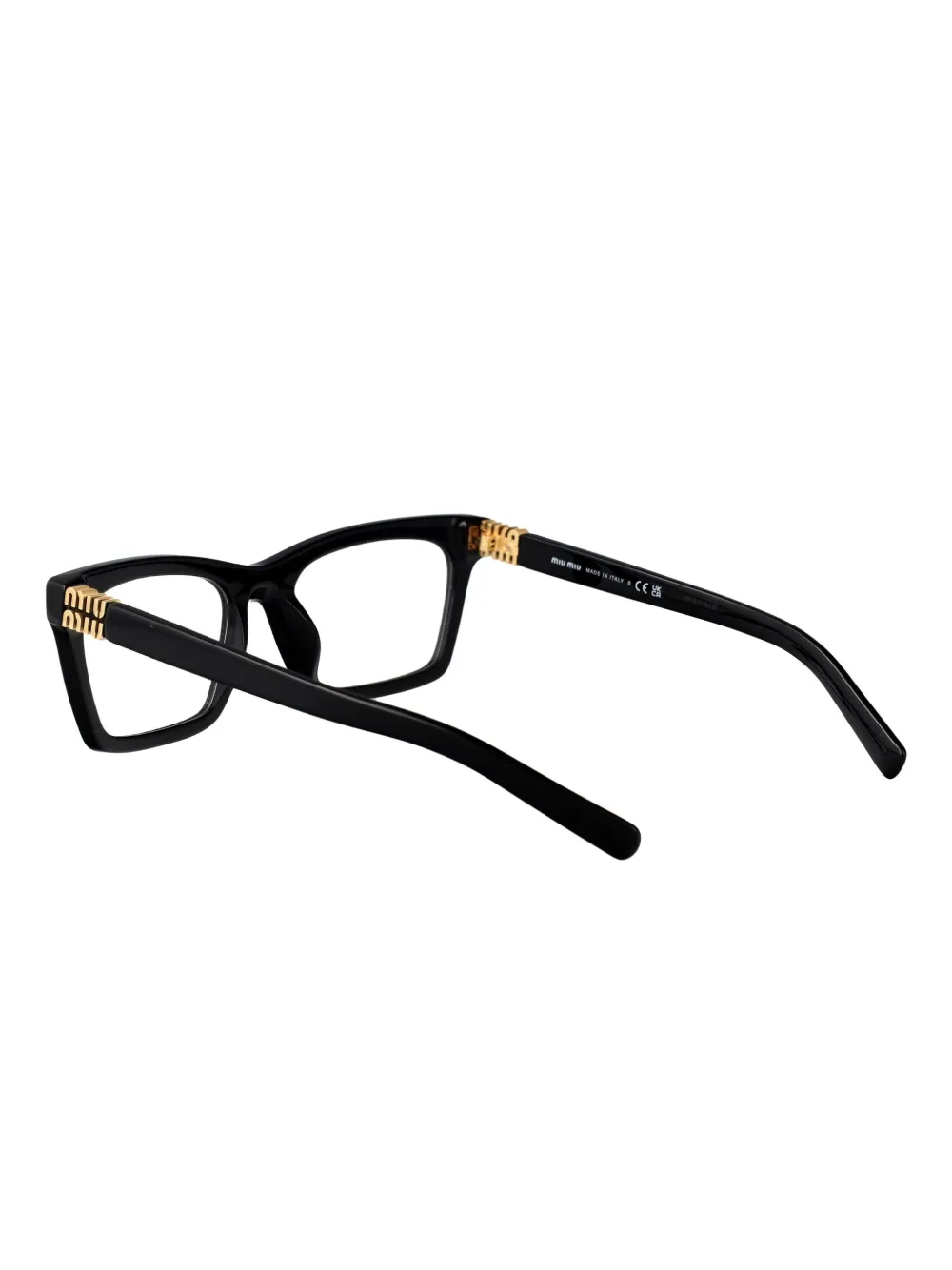 Miu Eyewear Bril met rechthoekig montuur Zwart