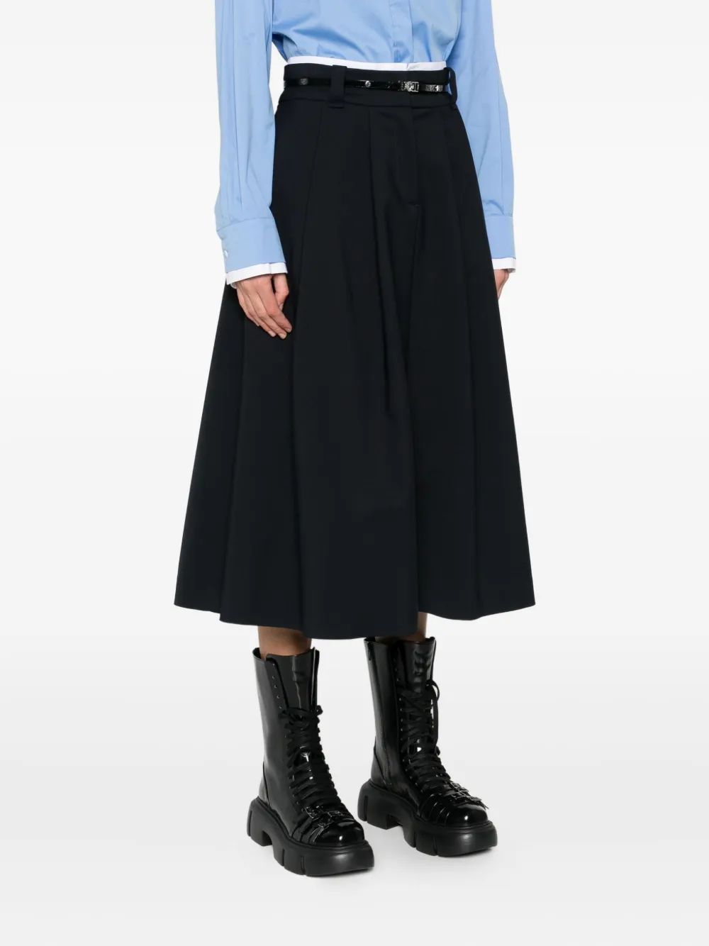 Maje Midi-rok met ceintuur Blauw