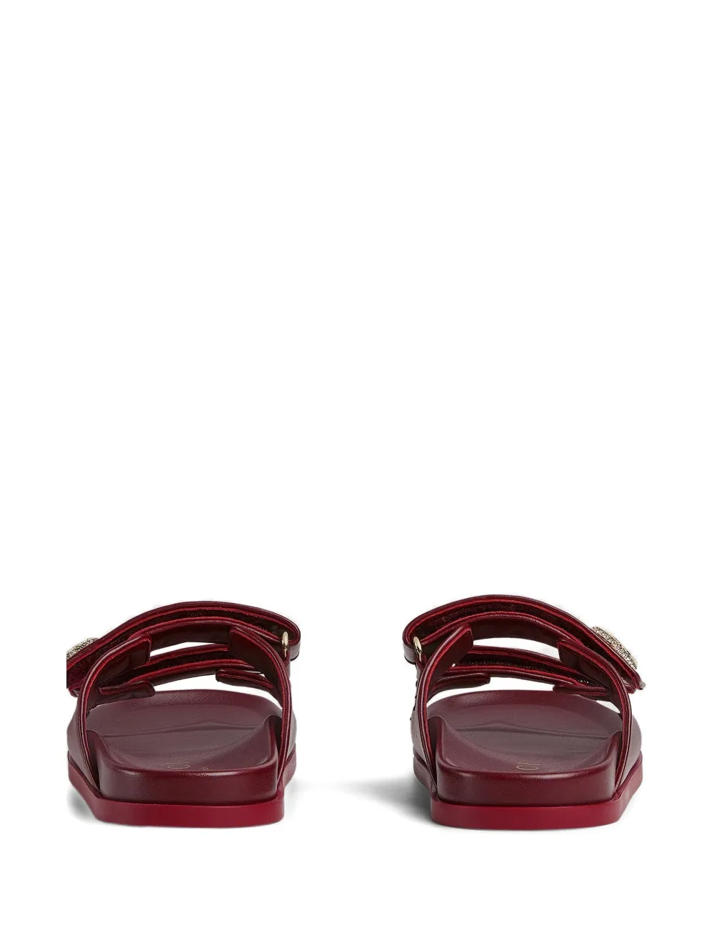 Gucci Sandalen verfraaid met kristallen en dubbele bandjes Rood