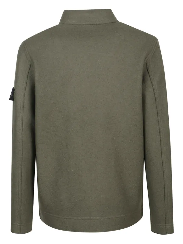 Stone Island patch-pocket Wool Shirt Jacket | Green | FARFETCH JO