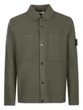 Stone Island patch-pocket wool shirt jacket - Green