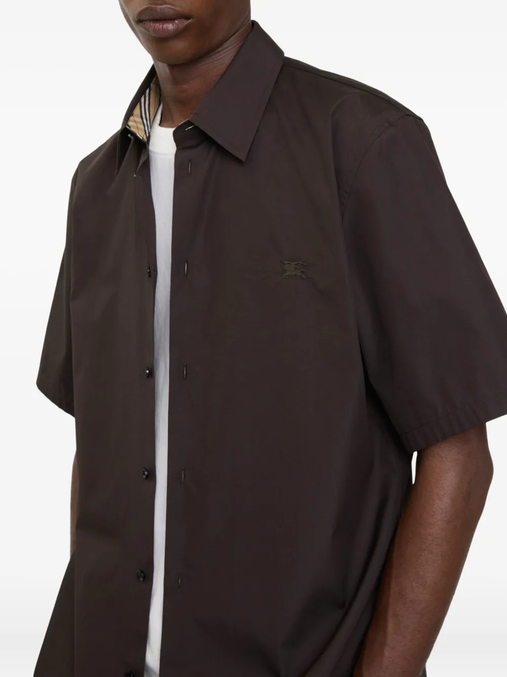 Burberry Overhemd met borduurwerk Bruin