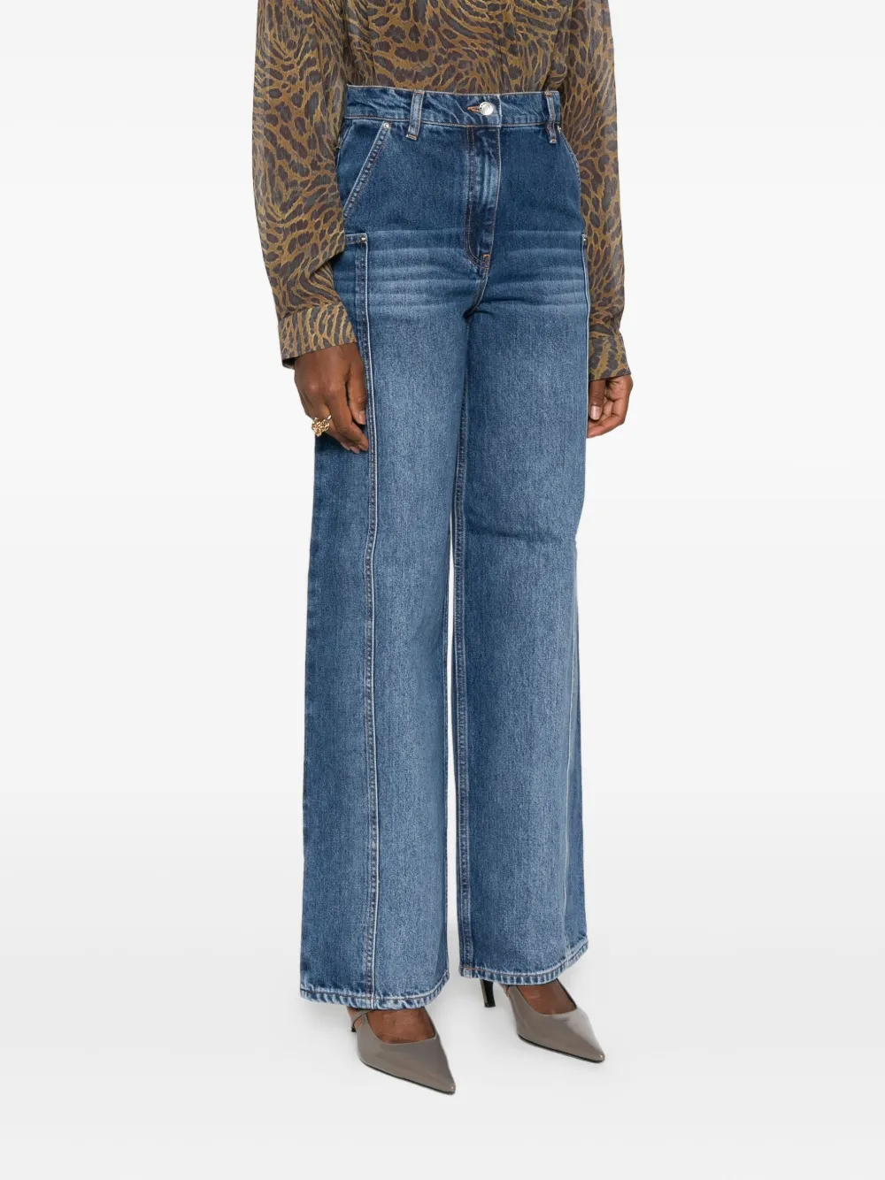 IRO Jeans met vlakken Blauw