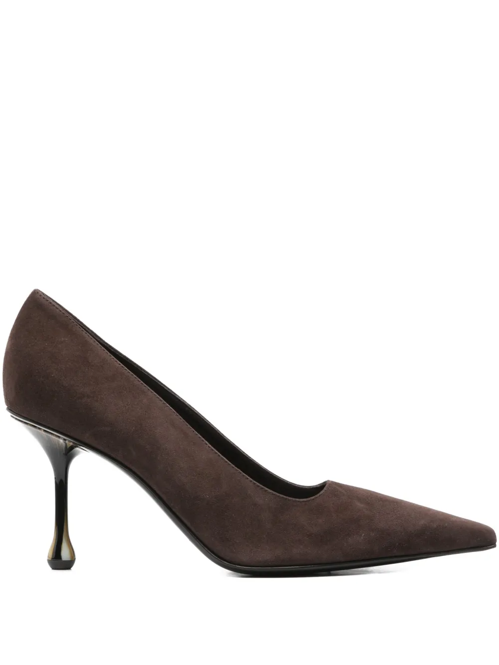 Jimmy Choo 80mm Îxia Pointed-toe Heeled Pumps In Brown