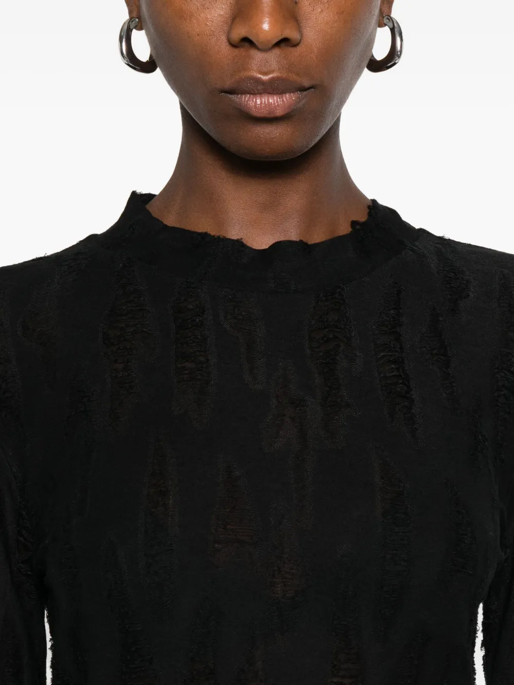 IRO textured long-sleeve blouse Zwart