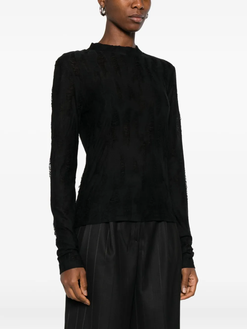 IRO textured long-sleeve blouse Zwart