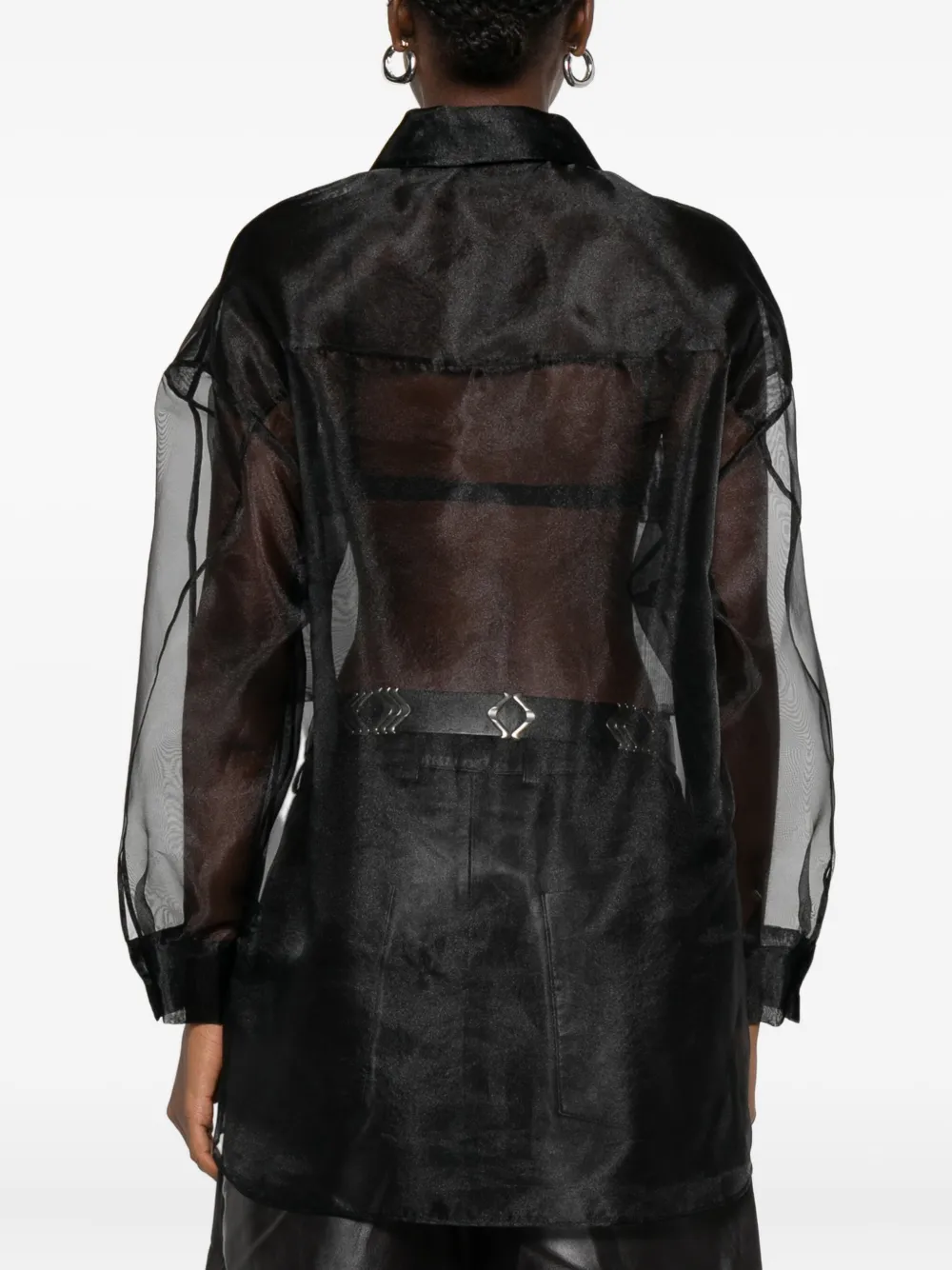 IRO Shirt met doorzichtige vlakken Zwart