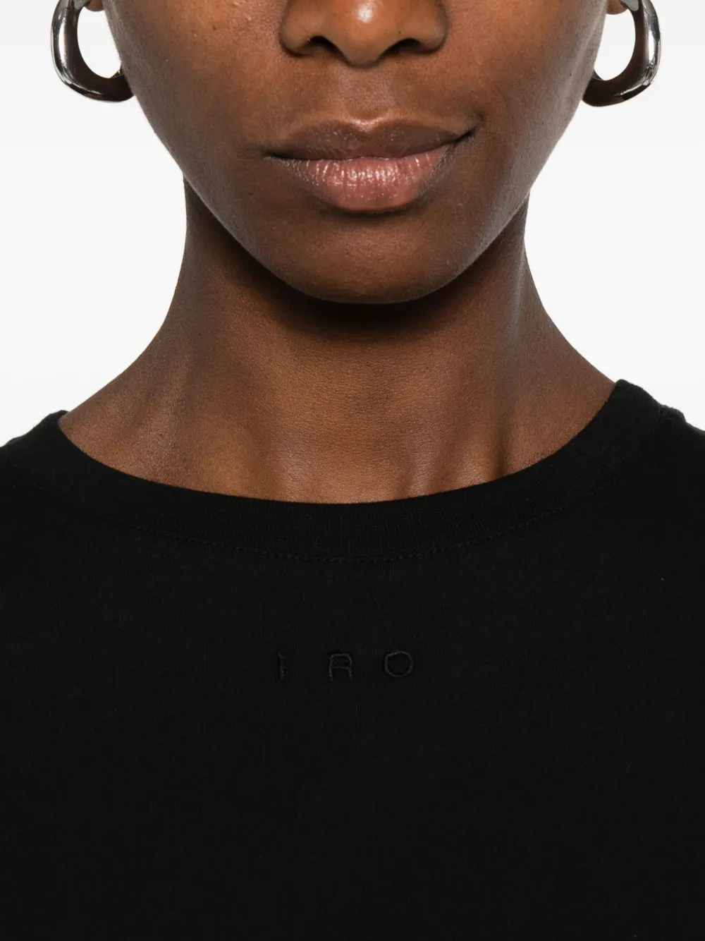 Iro Short-sleeve Crew-neck Top In Black