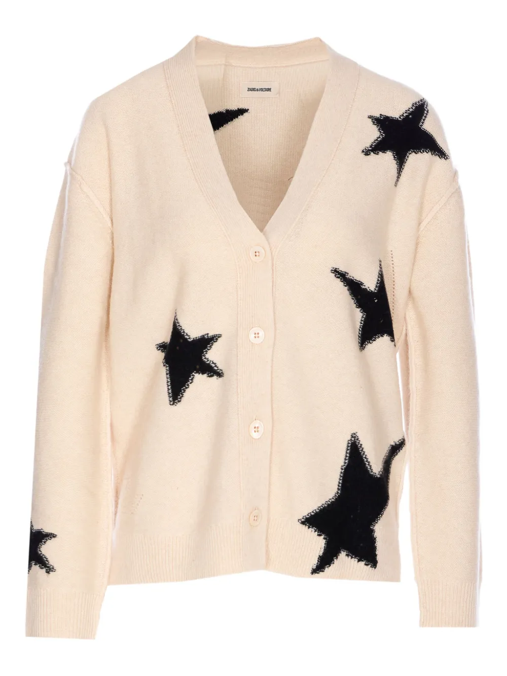 Zadig & Voltaire Star-intarsia Cashmere Cardigan In Pink