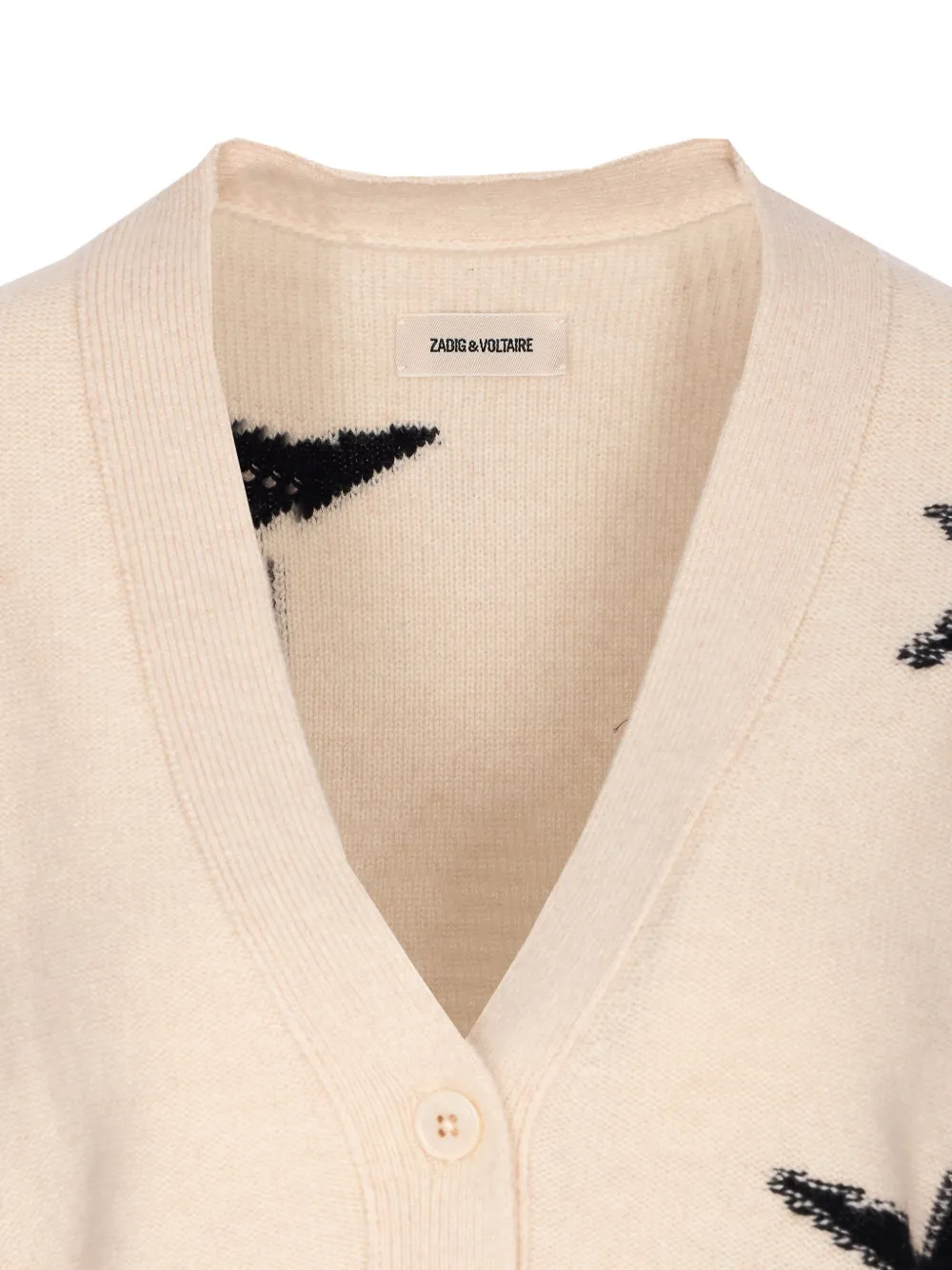 Zadig & Voltaire Star-intarsia Cashmere Cardigan In Pink