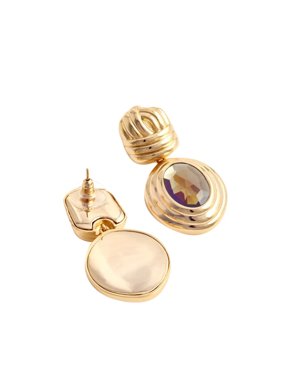 Self-Portrait knot-detail drop earrings - Goud