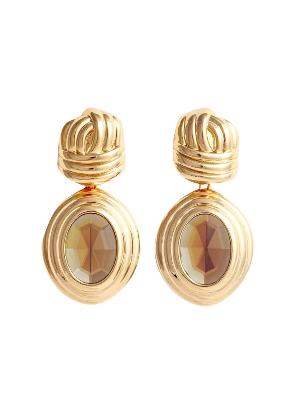 Self-Portrait knot-detail drop earrings - ゴールドトーン Self-Portrait knot-detail drop earrings - ゴールドトーン