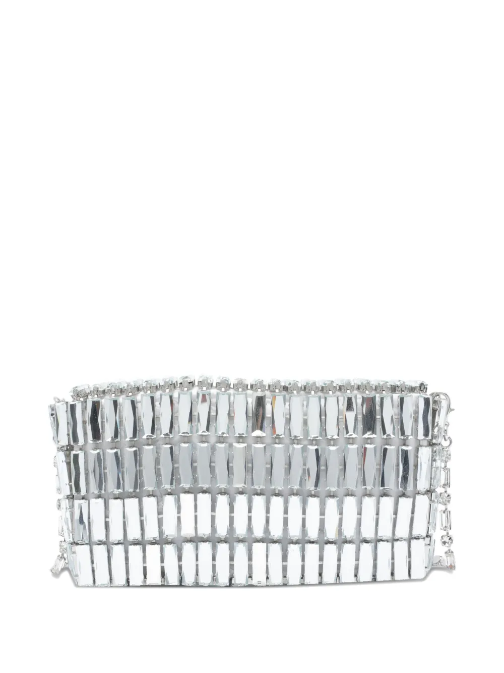 Self-portrait Crystal-embellished Bow Shoulder Bag In Silver