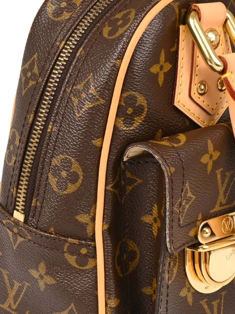 Pre-owned Louis Vuitton 2006 Monogram Manhattan Pm Handbag In Brown