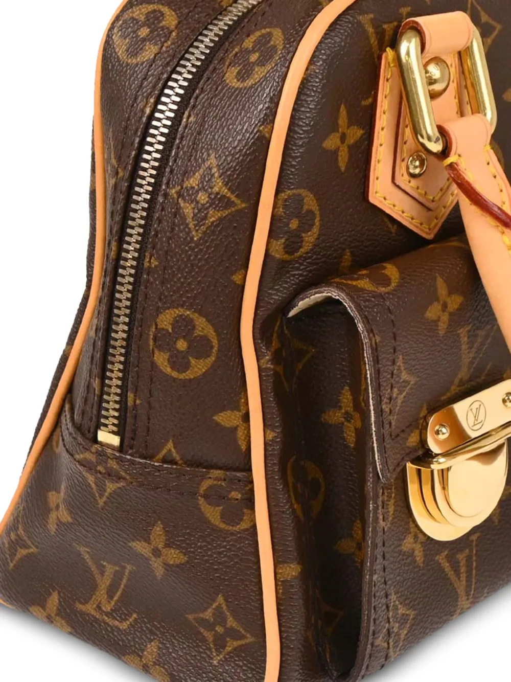 Pre-owned Louis Vuitton 2006 Monogram Manhattan Pm Handbag In Brown