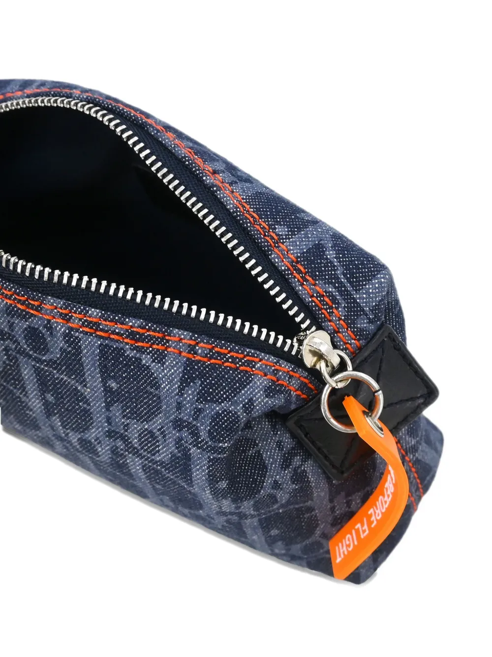高級 人気 クリスチャンディオール トロッター デニムポーチ Christian Dior Pre-Owned 2006 フライト トロッターデニム