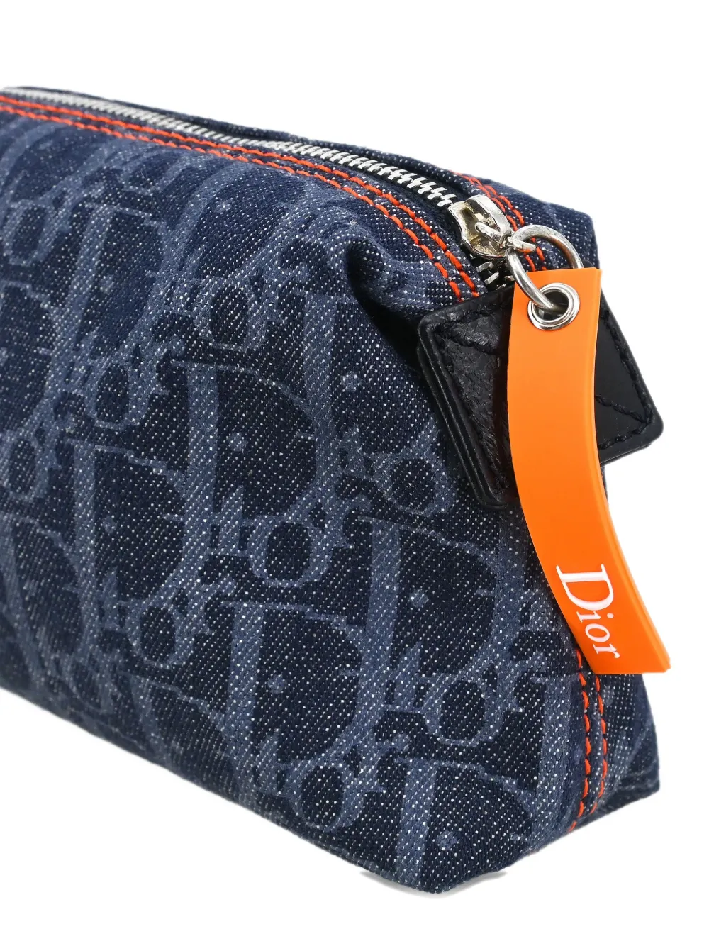 高級 人気 クリスチャンディオール トロッター デニムポーチ Christian Dior Pre-Owned 2006 フライト トロッターデニム