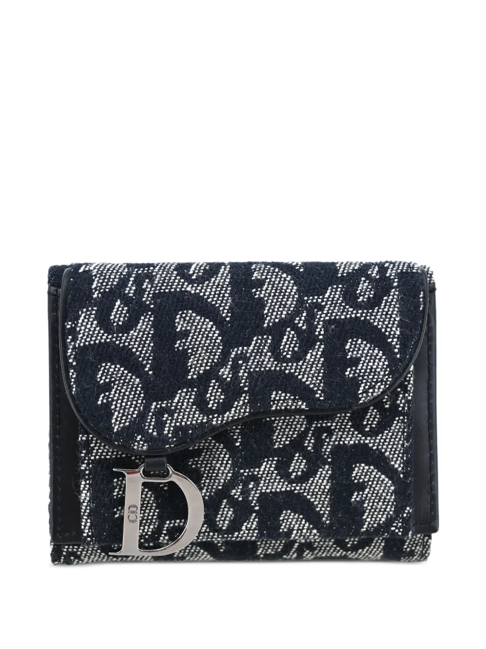 Dior 三つ折り財布 グレー 未使用級】ディオール 三つ折り財布 ダイアモンド コンパクト グレー