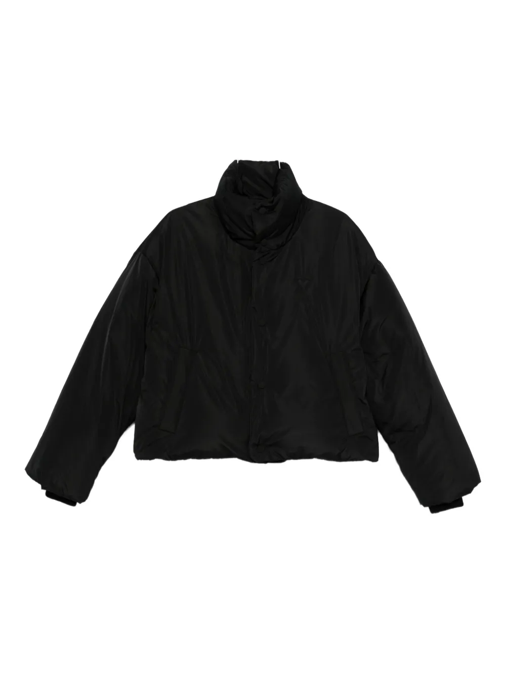 AMI Paris high-neck puffer jacket Zwart