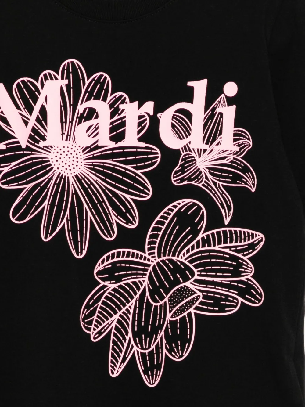 Mardi Mercredi Les Petites T-shirt met drievoudige bloem Zwart