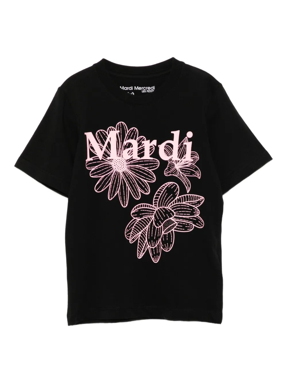 Mardi Mercredi Les Petites triple-flower T-shirt | Black | Image 1