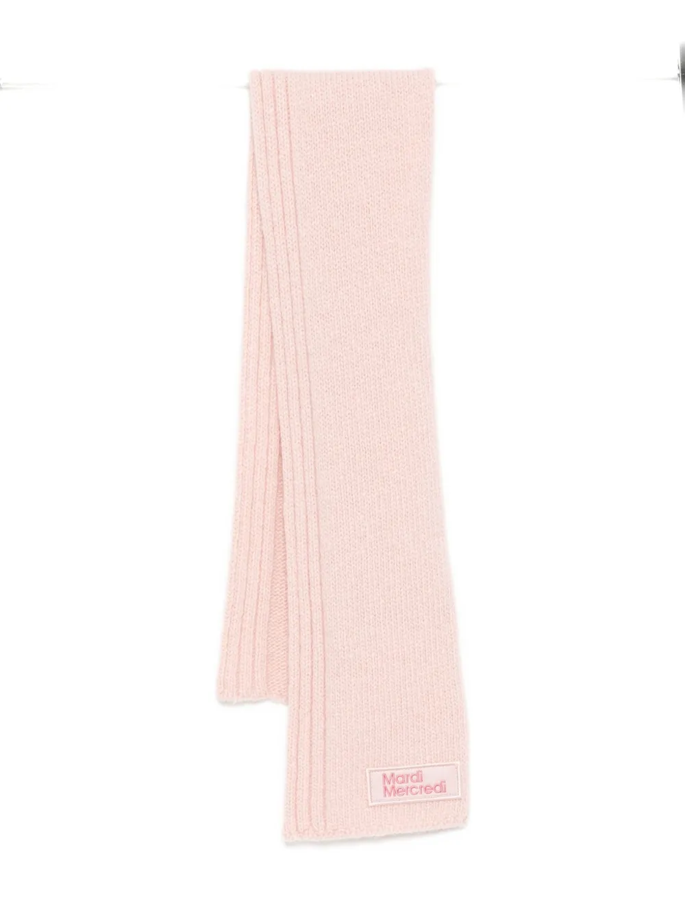 Mardi Mercredi Les Petites Logo-appliqué Wool Scarf In Neutral