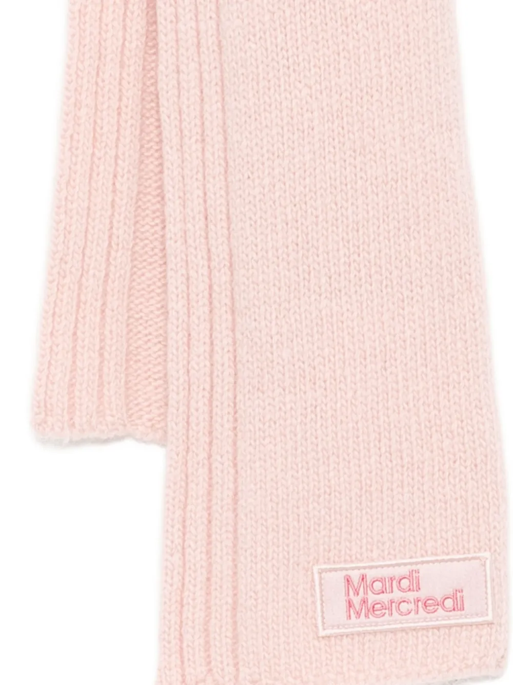 Mardi Mercredi Les Petites Wollen sjaal met logo-applicatie - Roze