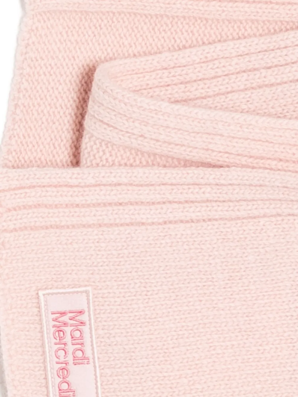 Mardi Mercredi Les Petites Logo-appliqué Wool Scarf In Neutral