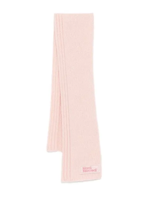 Mardi Mercredi Les Petites logo-appliqué wool scarf