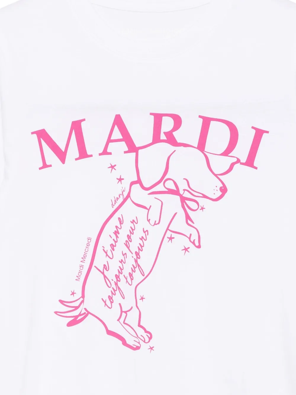 Mardi Mercredi Les Petites Ddanji T-shirt met print Wit