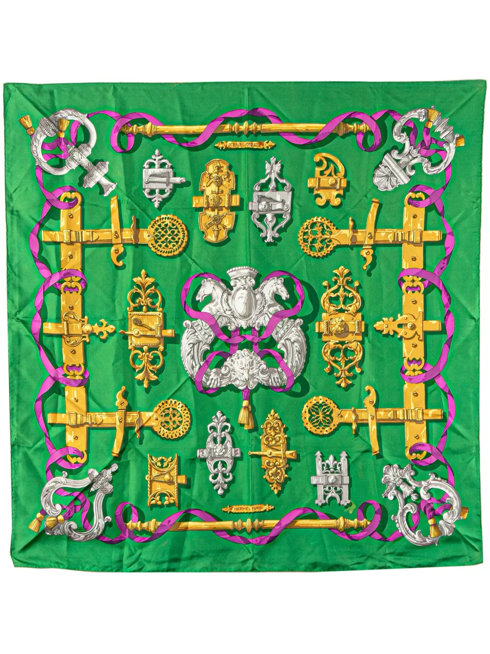 1990-2010 Ferronnerie Printed Silk Scarf scarves
