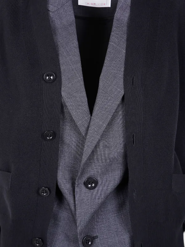 Sacai リブ カーディガン | ブラック | FARFETCH JP