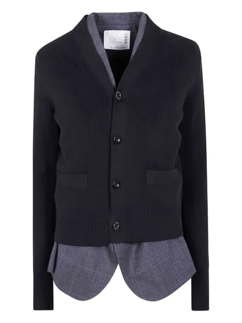 sacai ribbed wool cardigan