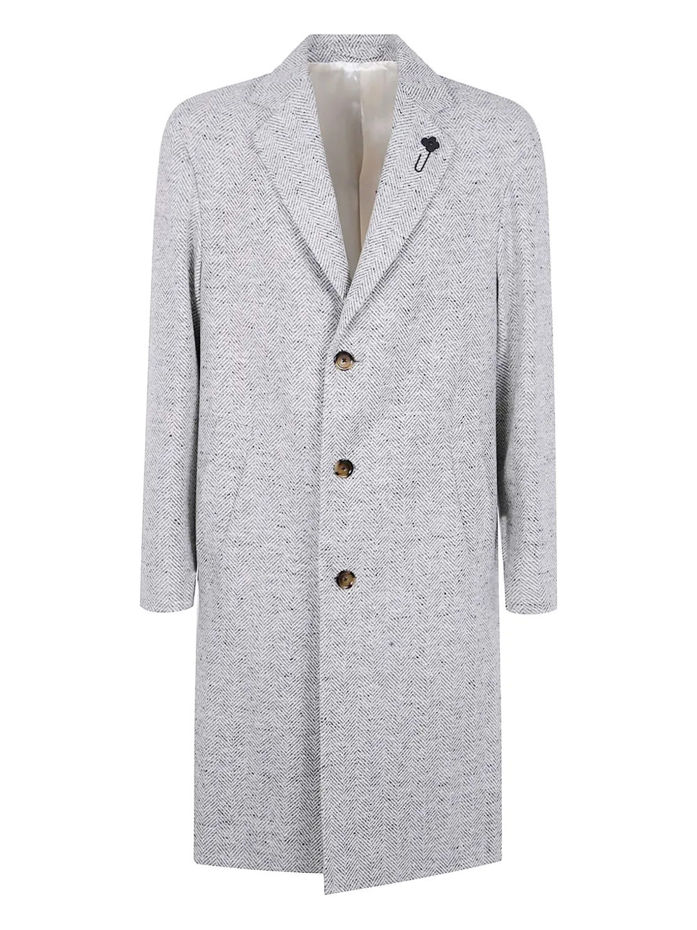 Lardini Jas met visgraatpatroon Grijs