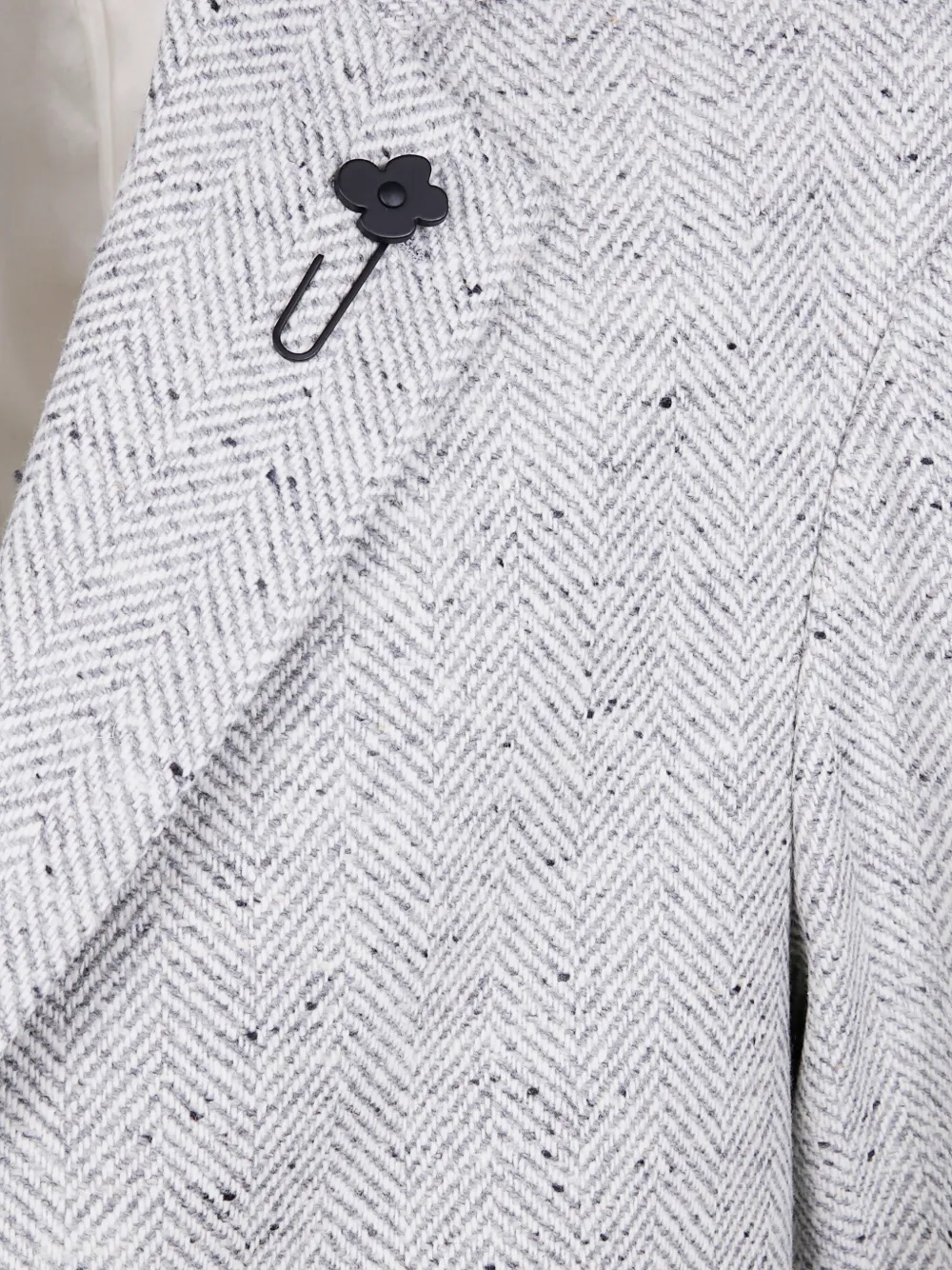 Lardini Jas met visgraatpatroon Grijs