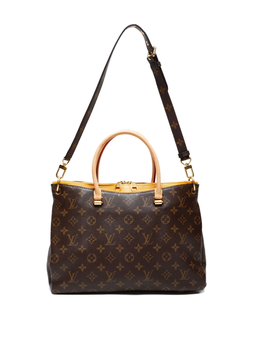 Pre-owned Louis Vuitton 2013 Monogram Pallas Tote Bag In Brown
