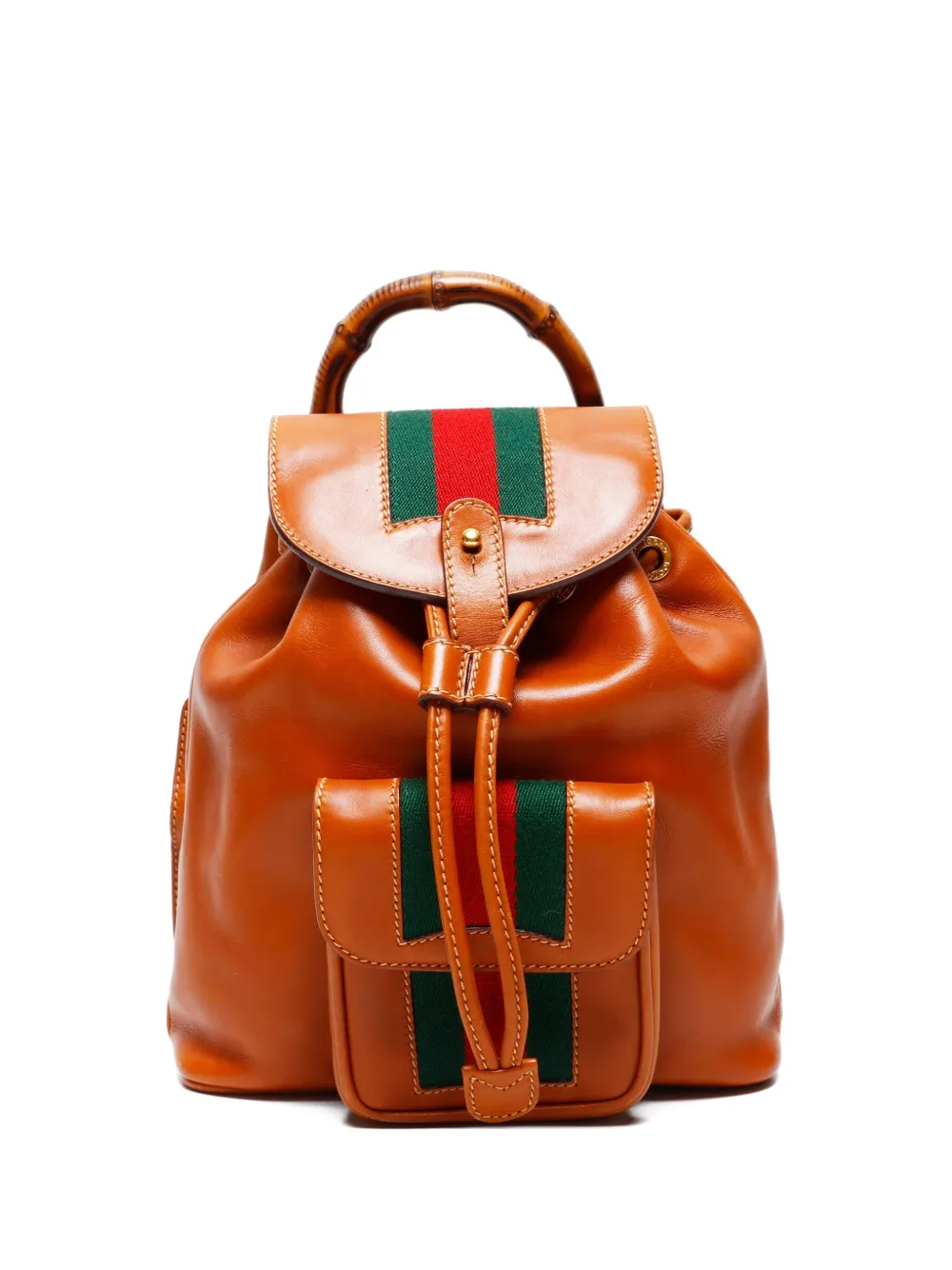 Gucci Pre-Owned 1990 Sherry Line Bamboo backpack - Marrone