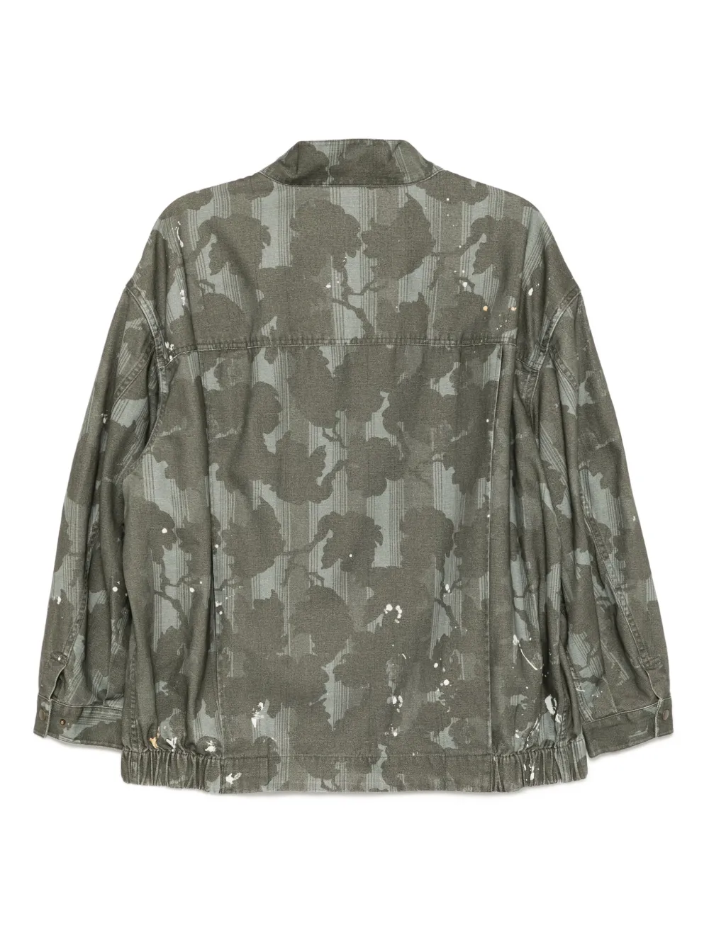 Croquis Printed Cotton Jacket In Green