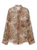 JNBY graphic-print silk shirt - Brown