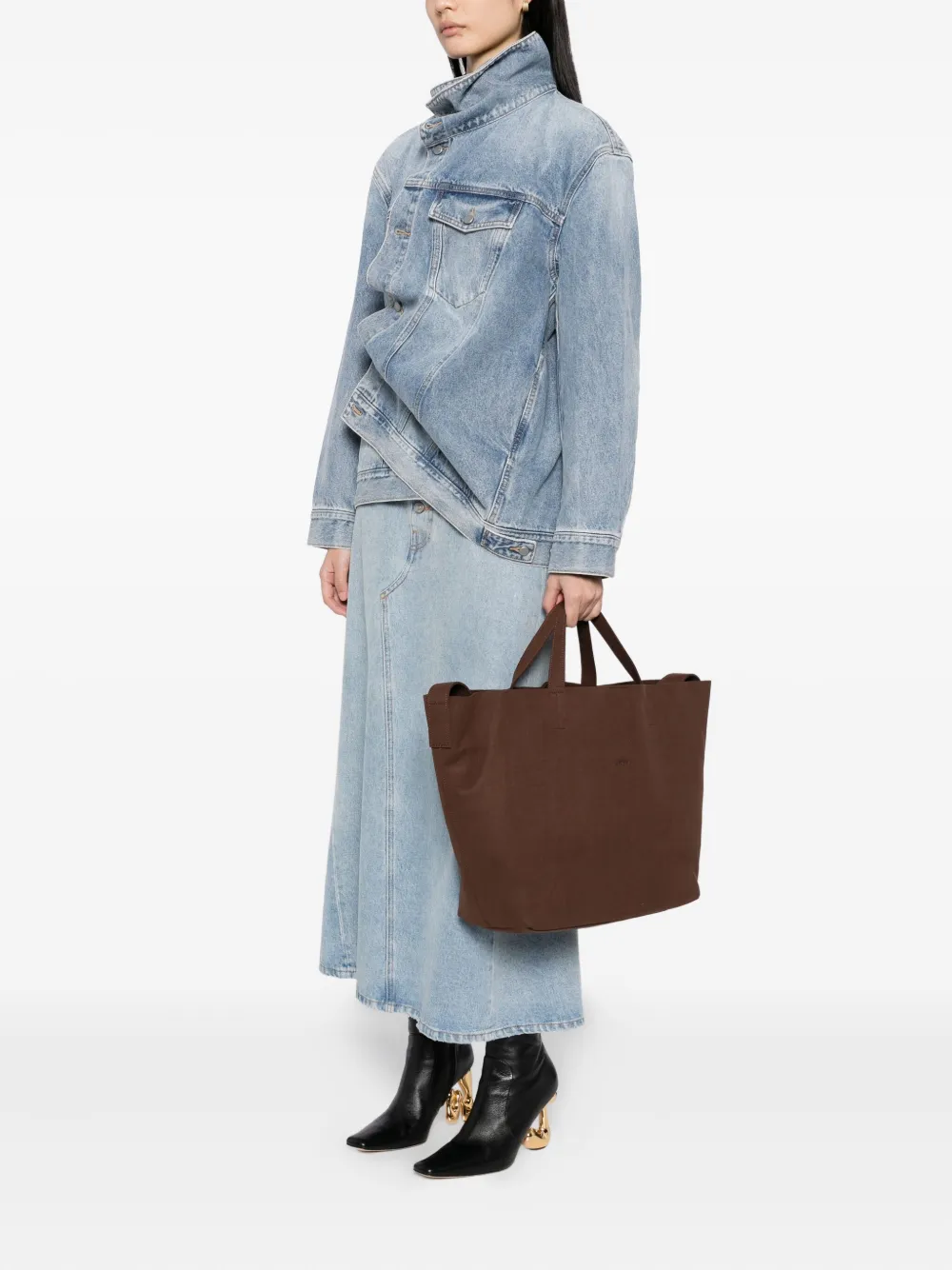 JNBY Shopper met logo-reliëf - Bruin